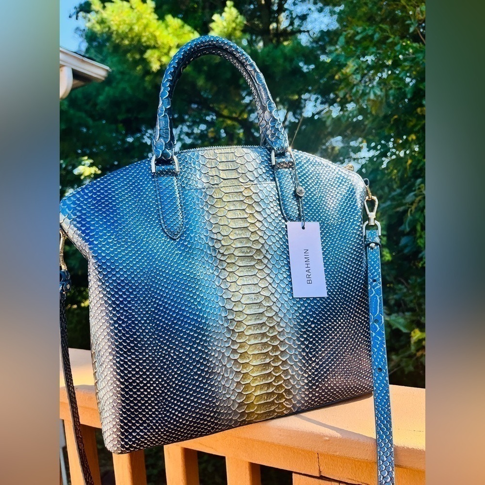 Brahmin Duxbury Serenity Meridian Satchel Snake Print Leather NWT - Picture 2 of 4